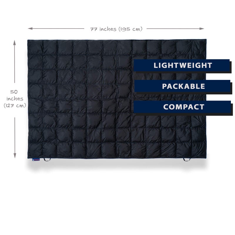 Get Out Gear Down Camping Blanket - Outdoor Lightweight Packable 650 Fill Power Down Blanket Compact Waterproof and Warm Backpacking Quilt for Camping Hiking Travel Hammock - Image 4